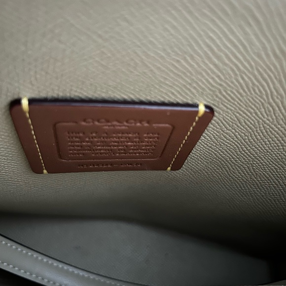 Coach Lemon Print Tote in Pale Yellow with Tan Straps - Picture 6 of 7